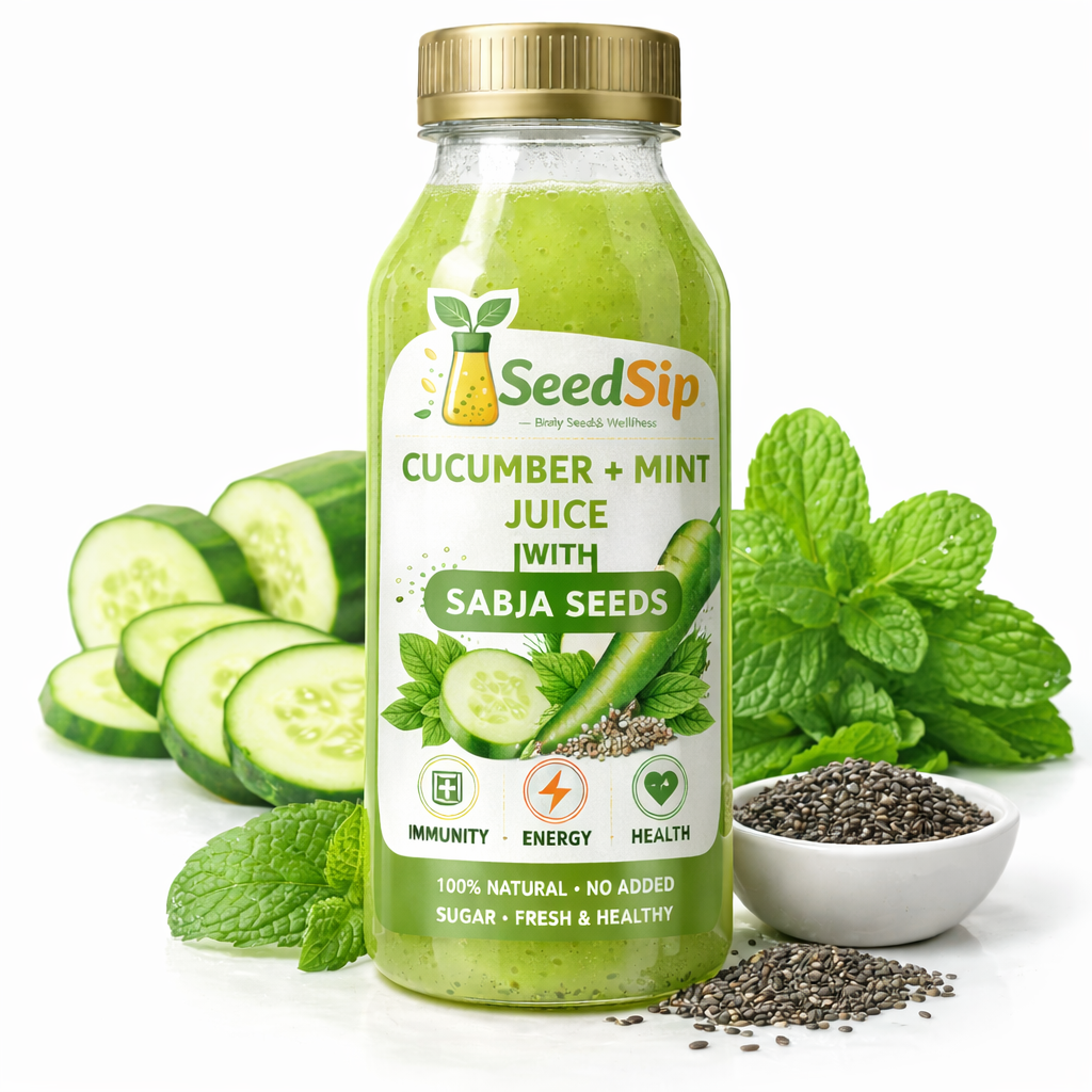 Cool & Hydrate Blend  (Cucumber + Mint Juice with Sabja Seeds)