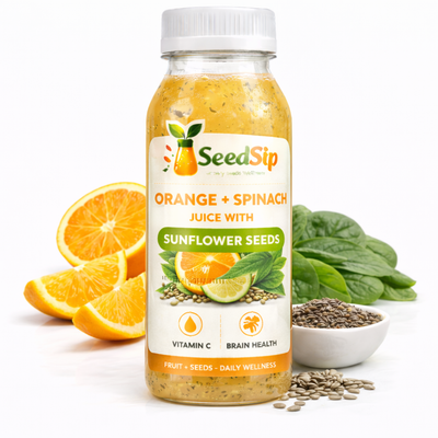 Iron & Vitamin C Blend (Orange + Spinach Juice with Sunflower Seeds)