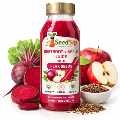 Antioxidant & Fiber Blend  (Beetroot + Apple Juice with Flax Seeds)