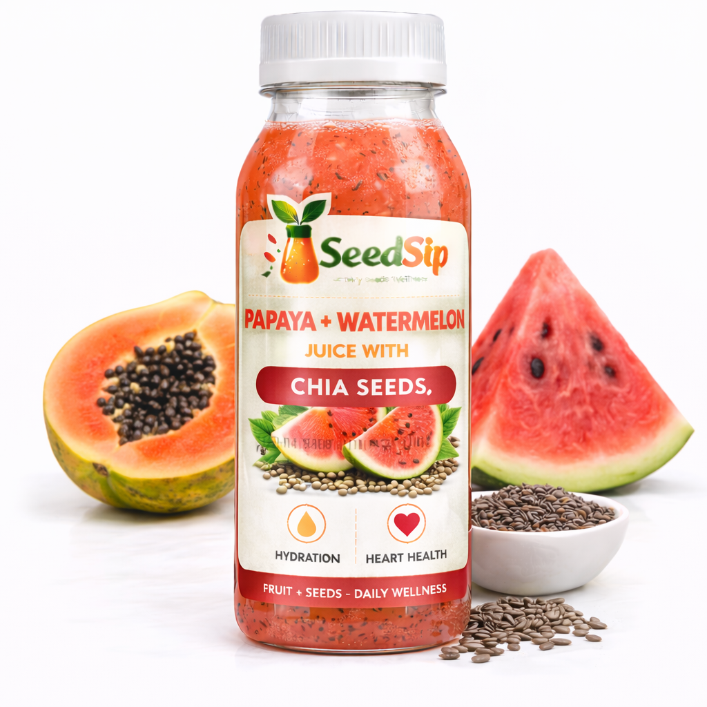 Hydrate & Glow Blend (Papaya + Watermelon Juice with Chia Seeds)