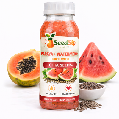 Hydrate & Glow Blend (Papaya + Watermelon Juice with Chia Seeds)