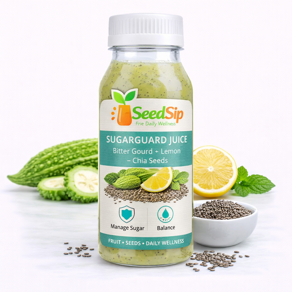 SugarGuard Juice  Bitter Gourd + Lemon + Chia Seeds